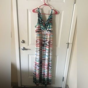 Multi colored maxi dress polyester material